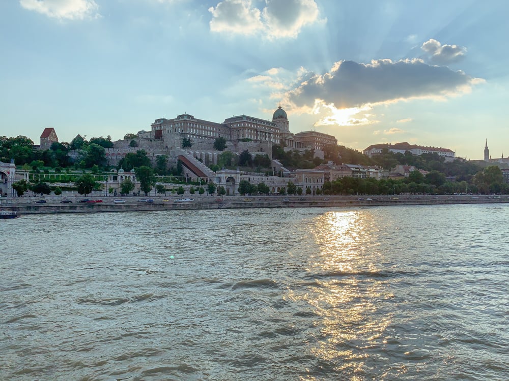The Danube river at sunset