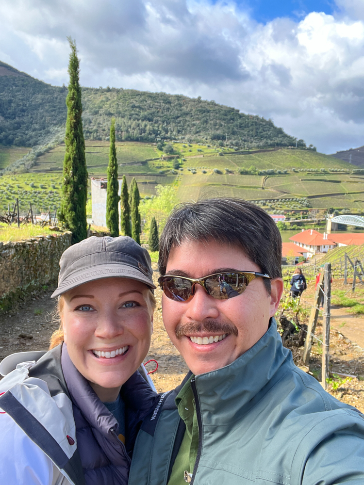Rachelle and Pete during a hike in Portugal.