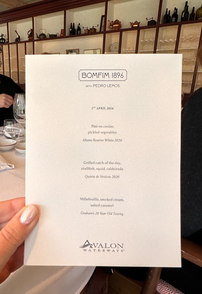 Menu at BomFim