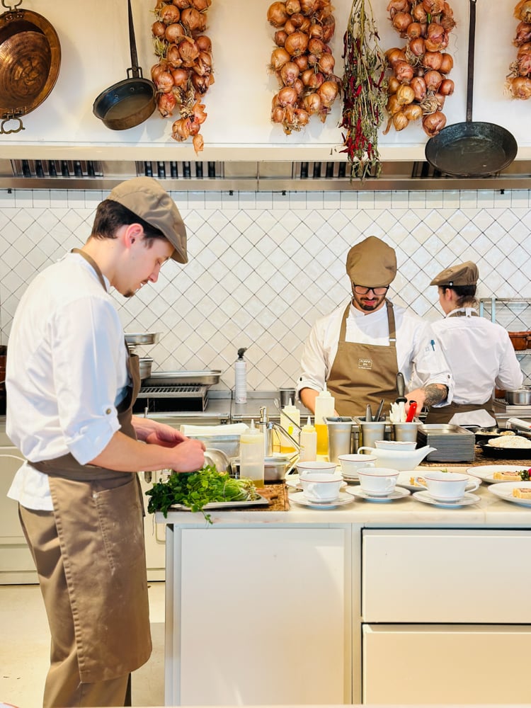 Chefs preparing lunch at Quinta do Bomfim.