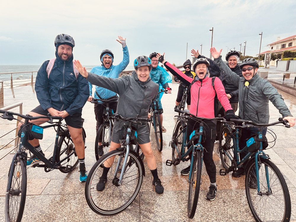 Avalon waterways passengers on bike ride.