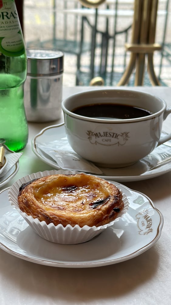 pastel de nata and coffee