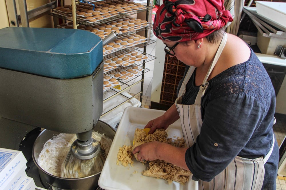 making dough for original macarons