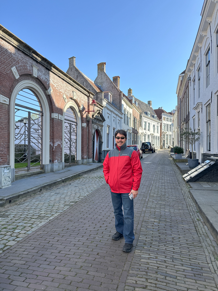 Pete standing next to an old brewery in Middleburg