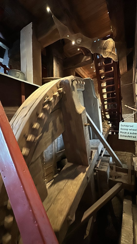 wood gears inside a Kinderdijk windmill