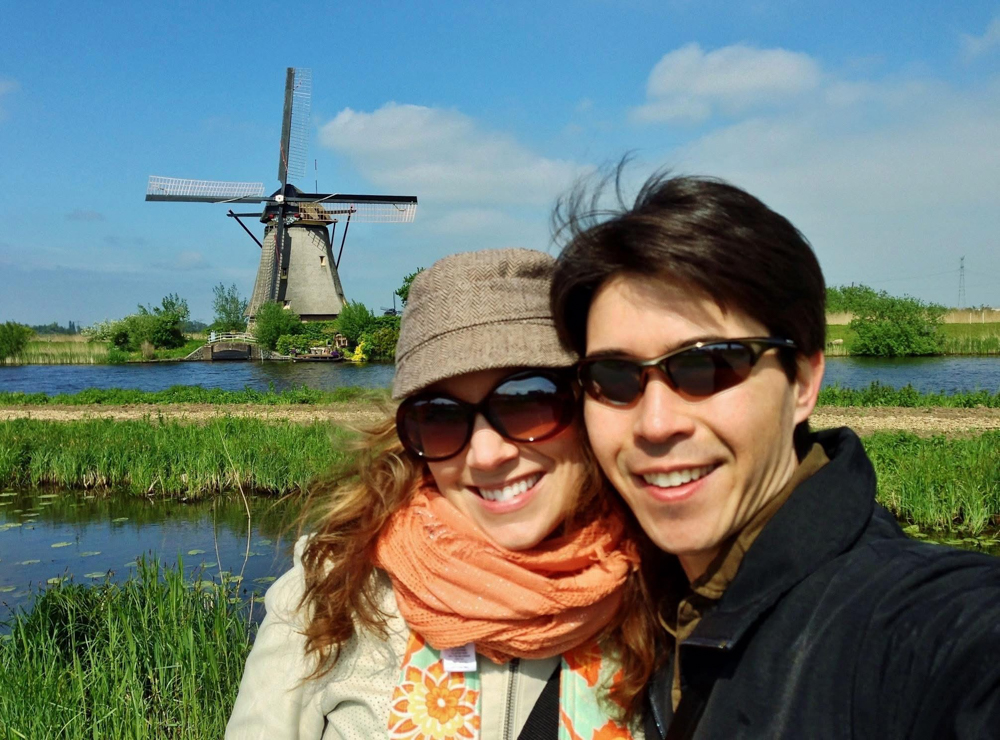 Rachelle and Pete at Kinderdijk in 2015